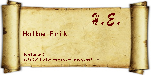 Holba Erik névjegykártya